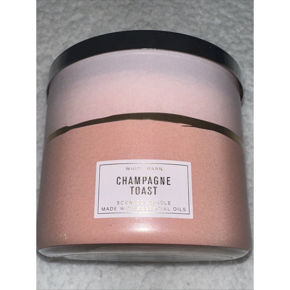 White Barn Bath & Body Works Champagne Toast‎ 3-Wick Scented Candle 14.5oz Pink